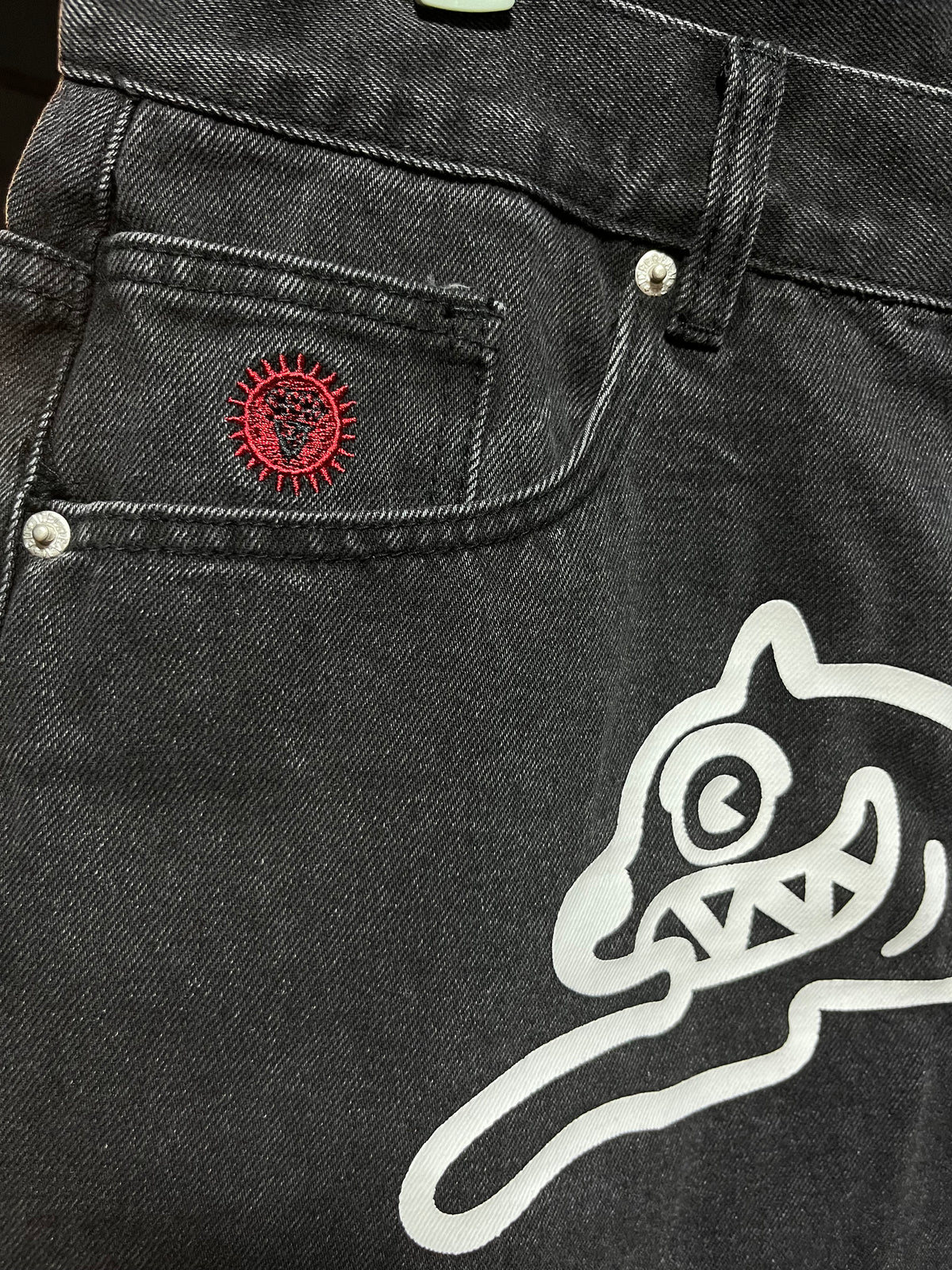 Icecream Dog Jean Fit Shorts Black