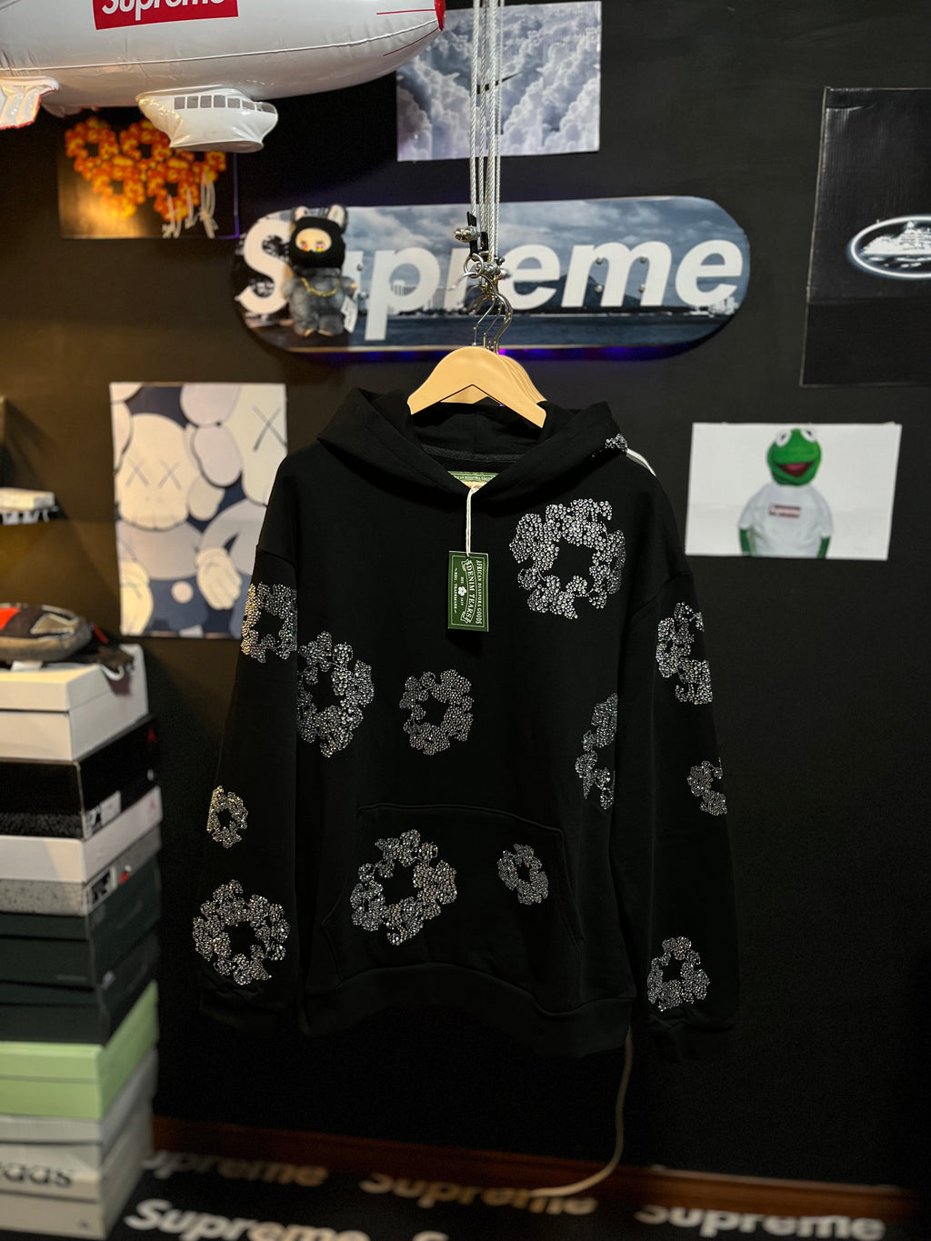 DENIM TEARS Swarovski Wreath Zip Hoodie