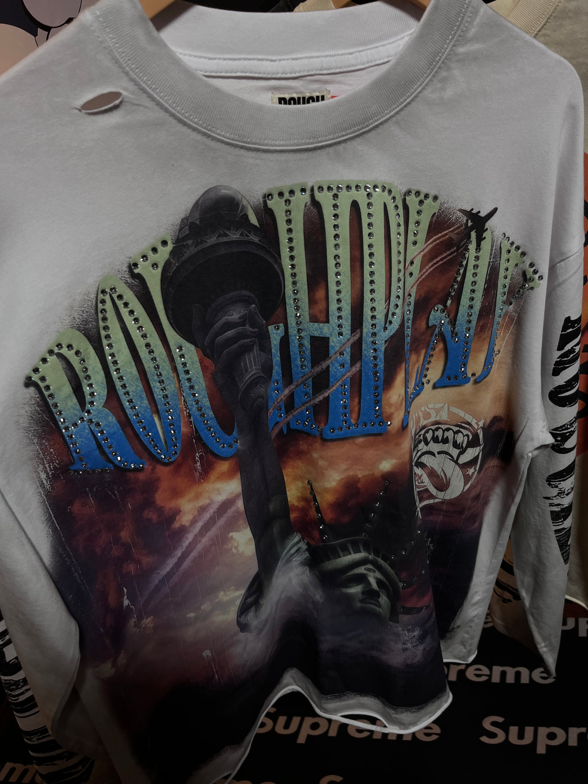 Men's T-shirt Long Sleeve Destroyed Tshirts