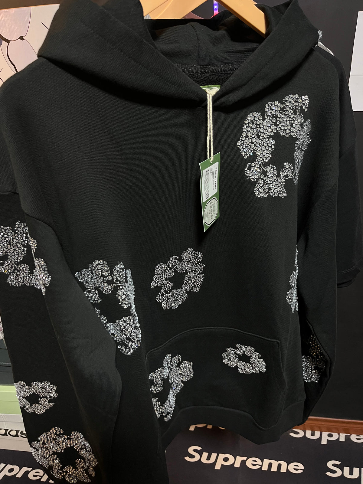 DENIM TEARS Swarovski Wreath Zip Hoodie