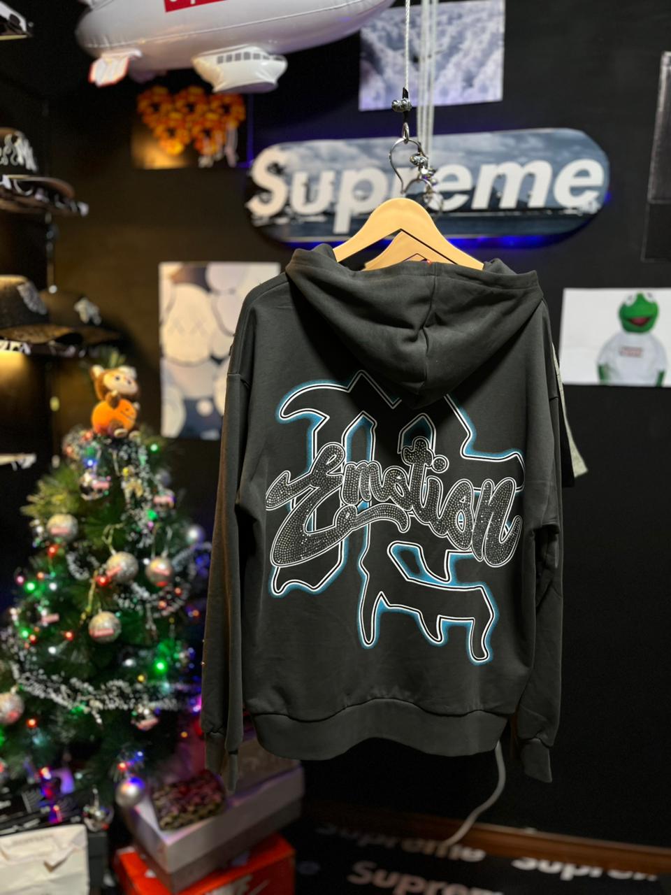 Mixed Emotions Grey Zipper Hoodie