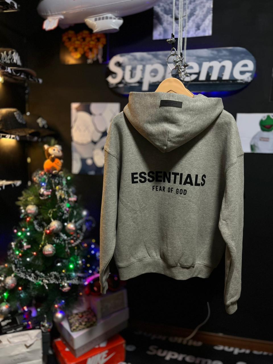 Sudadera con capucha Fear of God Essentials 'Dark Oatmeal'