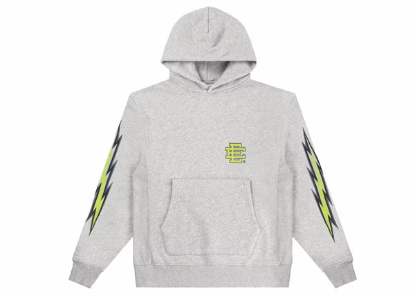 Eric Emanuel EE Basic Hoodie Gray/Lime Bolt - frontal