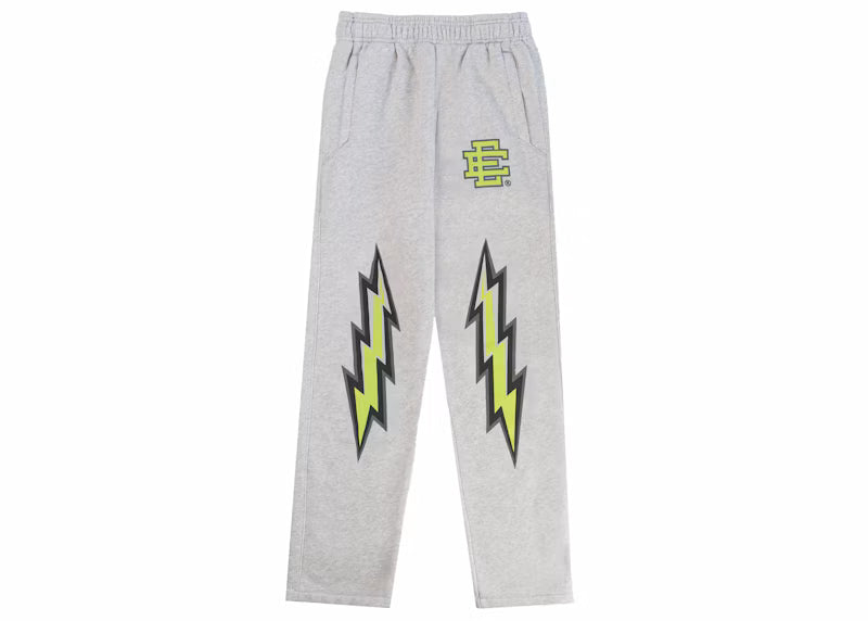 Eric Emanuel EE Basic Sweatpant Gray/Lime Bolt - frontal