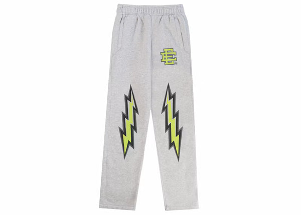 Eric Emanuel EE Basic Sweatpant Gray/Lime Bolt - frontal