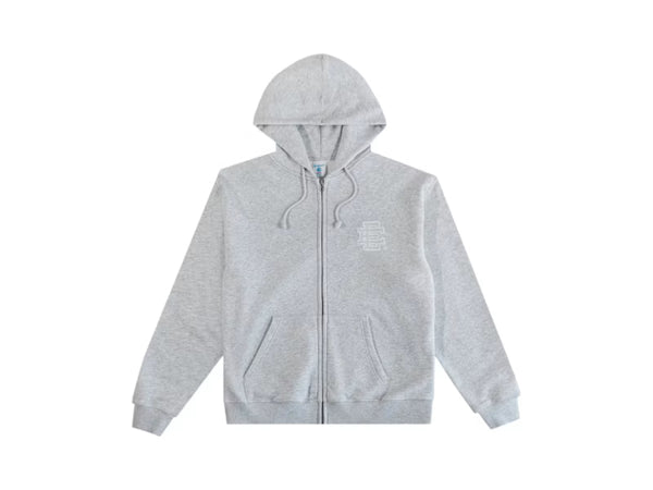 Eric Emanuel EE Basic Zip Up Hoodie (FW24) Grey/White - frontal