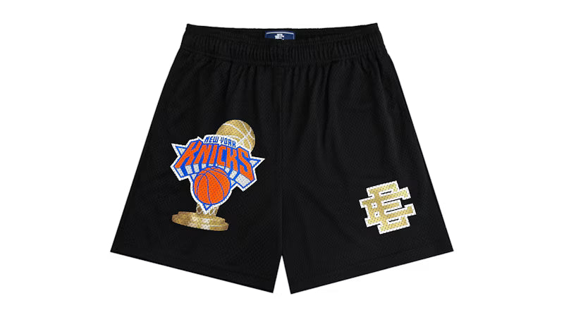 Eric Emanuel x New York Knicks Champ Shorts Black/Gold - frontal
