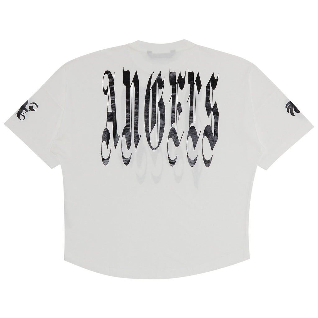 Palm Angels Back Gothic Palm Over Tee 'Off White/Black' - posterior