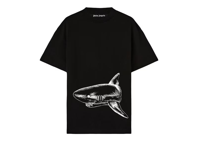 Palm Angels Broken Shark Classic T-Shirt Black/Off White - frontal
