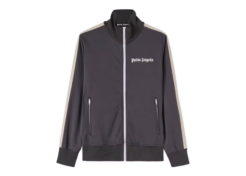 Palm Angels Classic Track Jacket Dark Grey/Off White - frontal