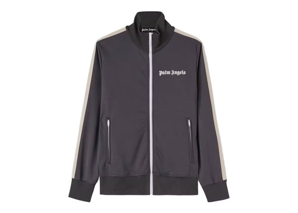 Palm Angels Classic Track Jacket Dark Grey/Off White - frontal