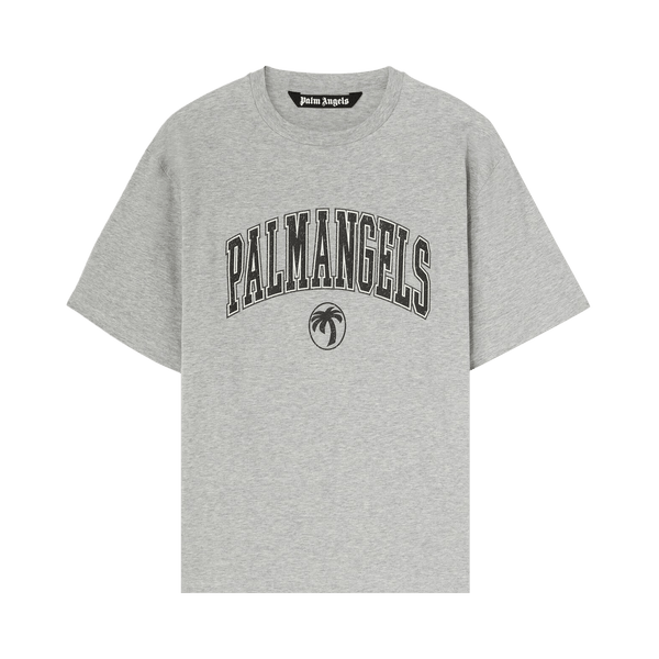 Palm Angels College Palm Slim Tee 'Grey Melange' - frontal