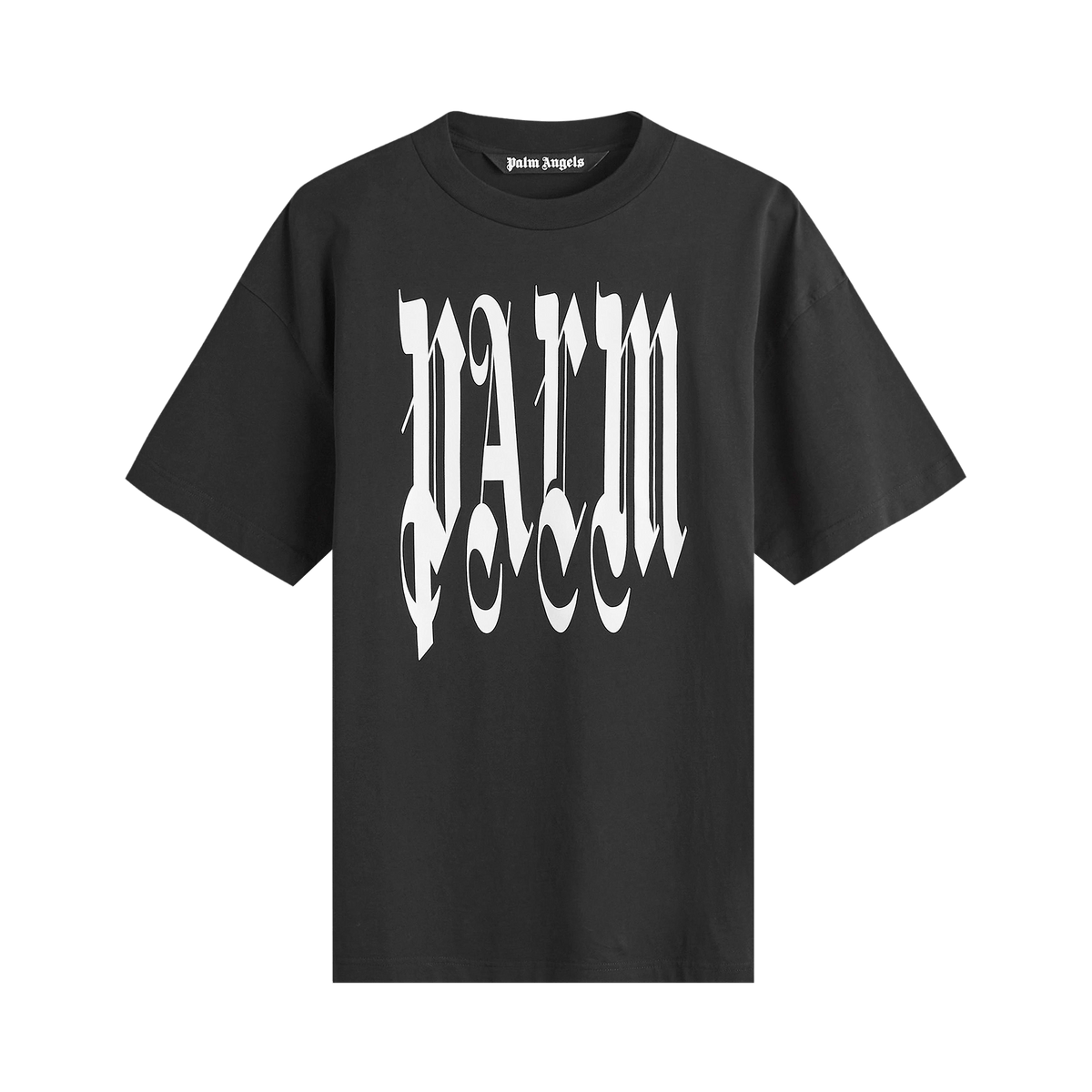 Palm Angels Gothic Palm Tee 'Black/Off White' - frontal
