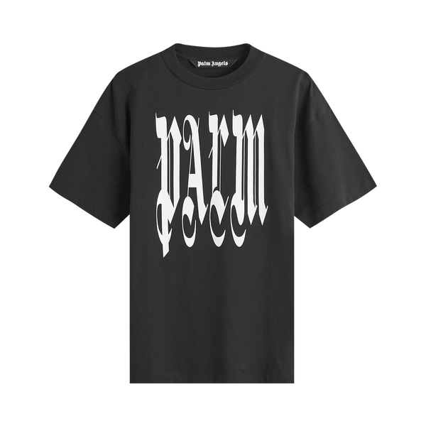 Palm Angels Gothic Palm Tee 'Black/Off White' - frontal
