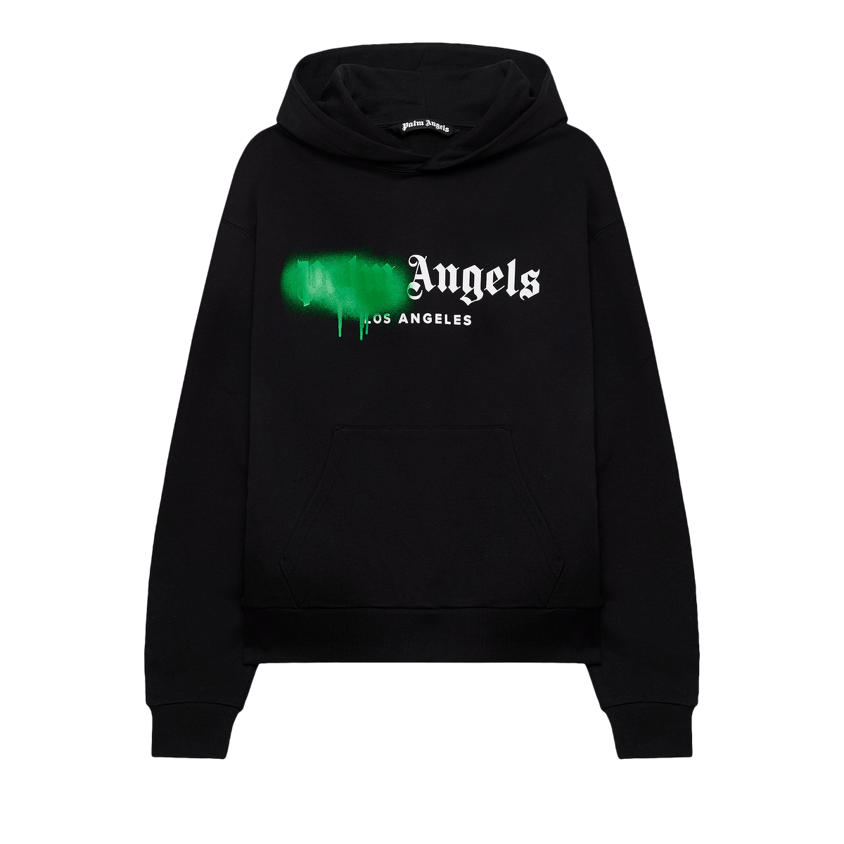 Palm Angels Milano Sprayed Hoodie 'Black' - frontal