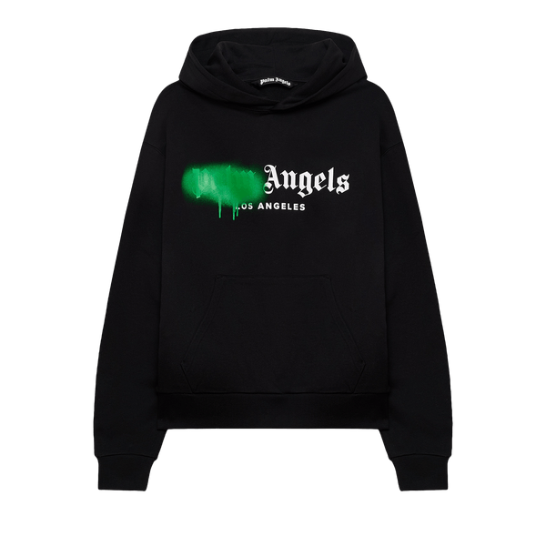 Palm Angels Milano Sprayed Hoodie 'Black' - frontal