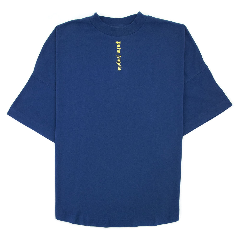 Palm Angels Ns Logo Over T Shirt Blue/yellow - posterior