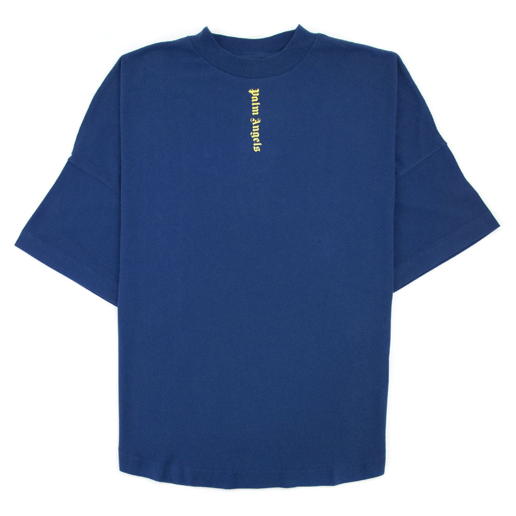 Palm Angels Ns Logo Over T Shirt Blue/yellow - posterior