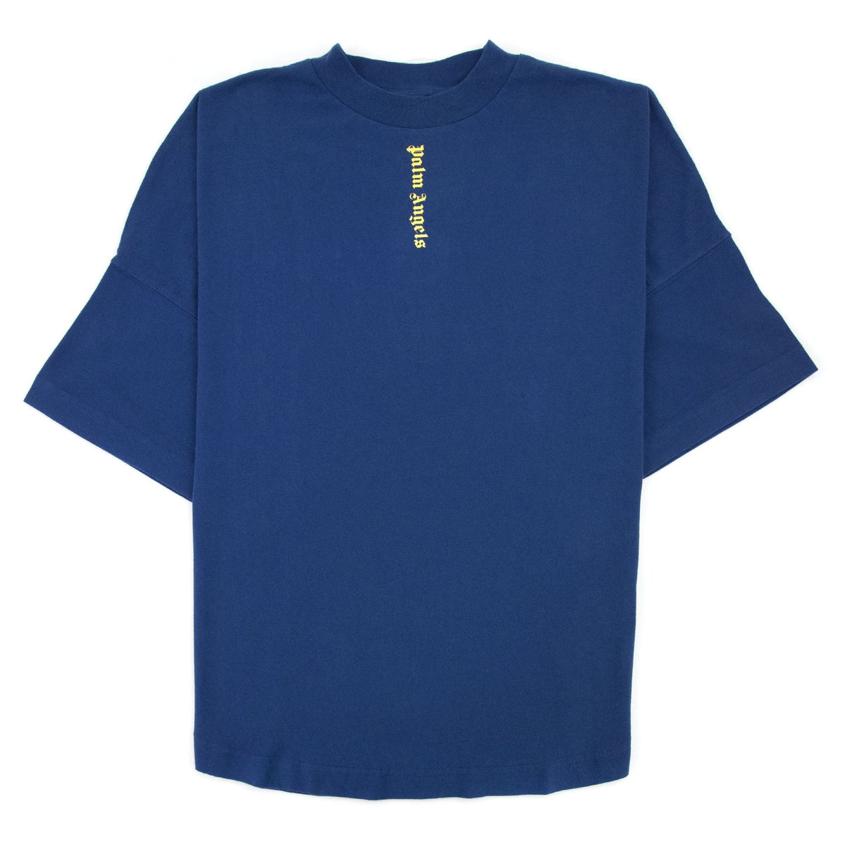 Palm Angels Ns Logo Over T Shirt Blue/yellow - posterior