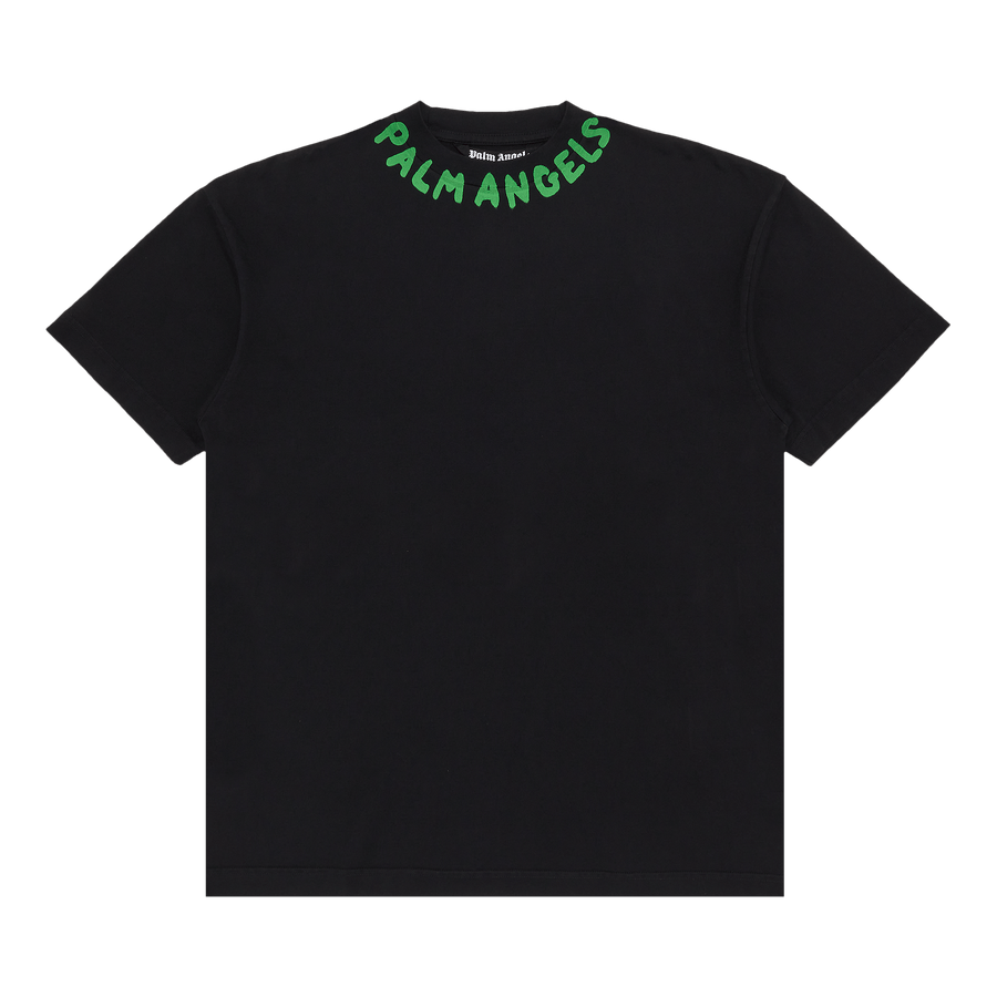 Palm Angels Seasonal Logo Tee 'Black/Green Fluorescent'