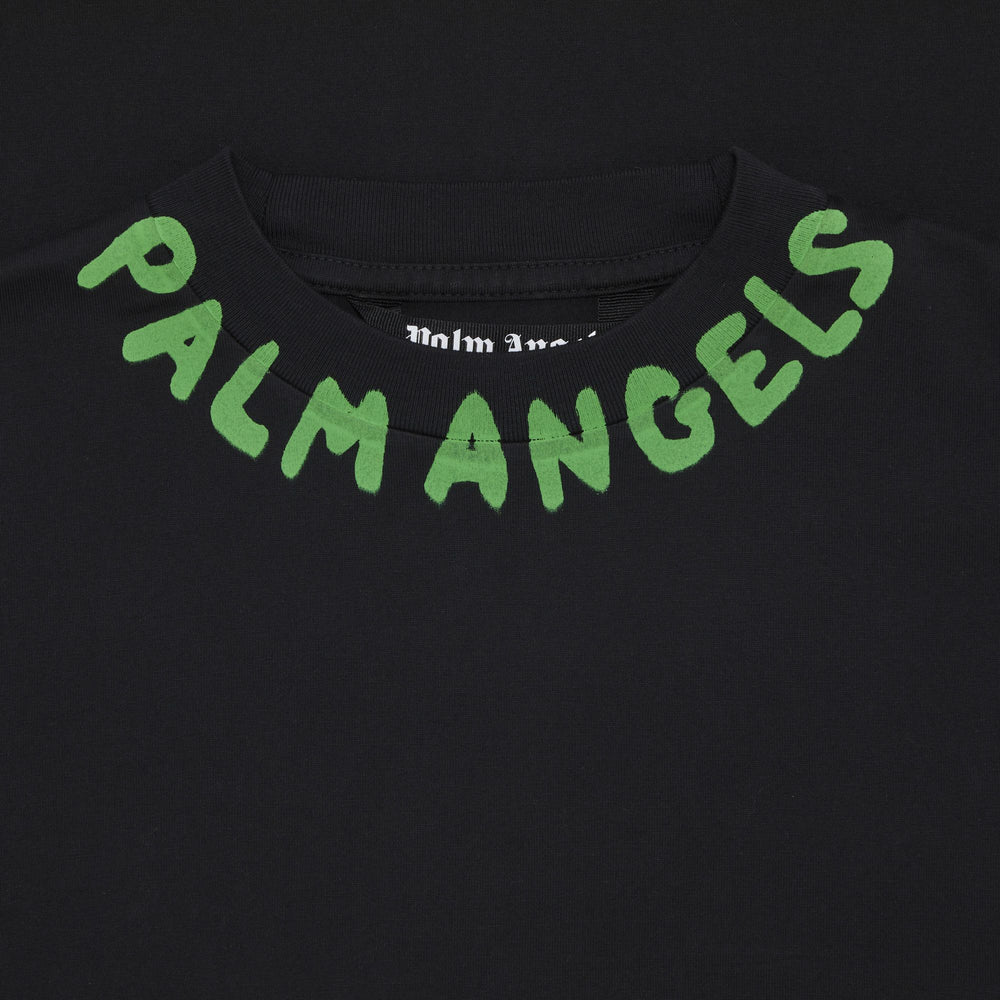 Palm Angels Seasonal Logo Tee 'Black/Green Fluorescent' - posterior