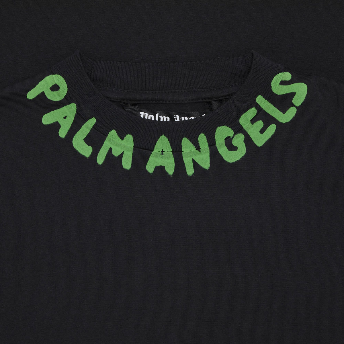 Palm Angels Seasonal Logo Tee 'Black/Green Fluorescent' - posterior