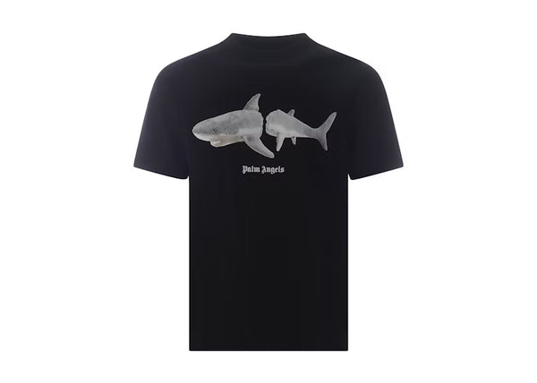 Palm Angels White Shark Classic Tee Black/White - frontal