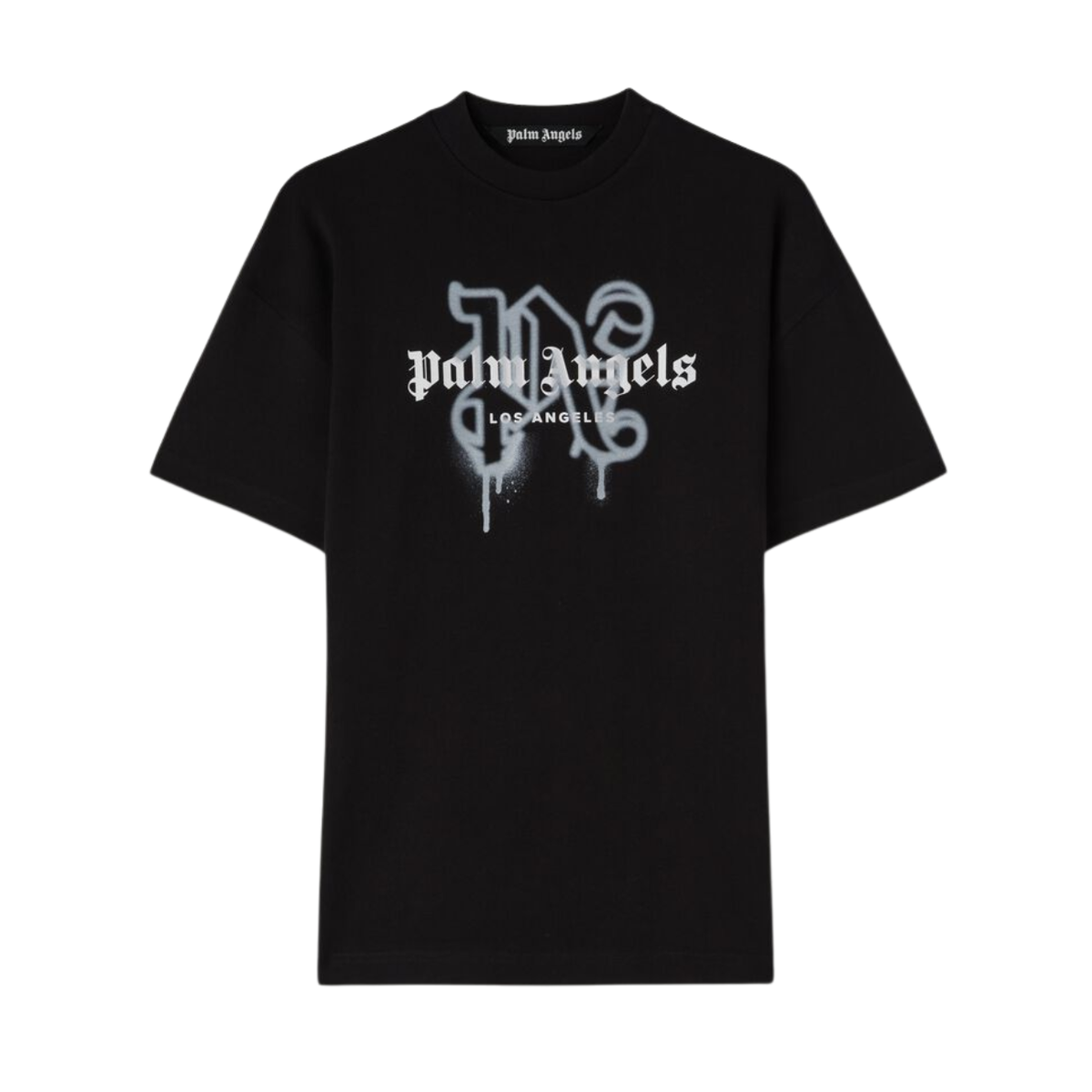Polera Palm Angels Monogram Spray City Los Angeles Black - frontal