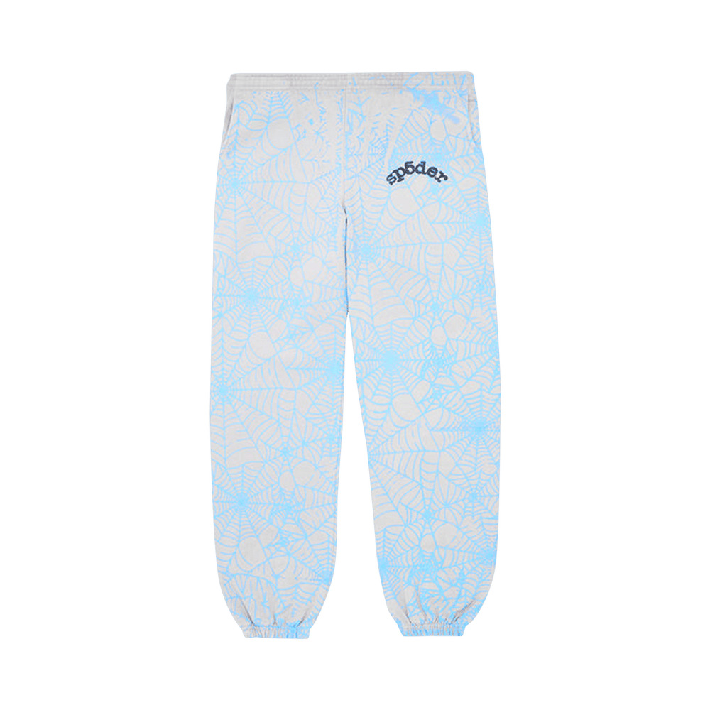 Sp5der AOP Web Sweatpants 'Heather Grey' - frontal