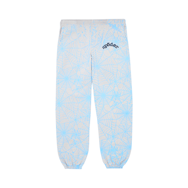 Sp5der AOP Web Sweatpants 'Heather Grey' - frontal