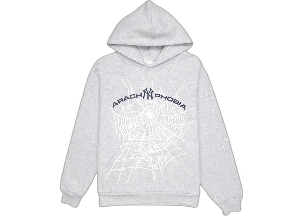 Sp5der Arach My Phobia Hoodie Ash Grey - frontal