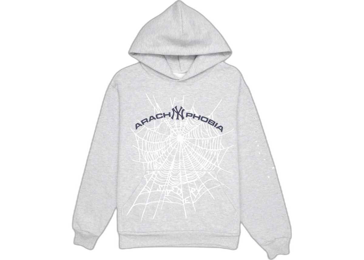 Sp5der Arach My Phobia Hoodie Ash Grey - frontal