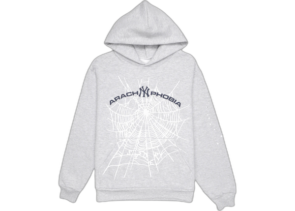 Sp5der Arach My Phobia Hoodie Ash Grey - frontal