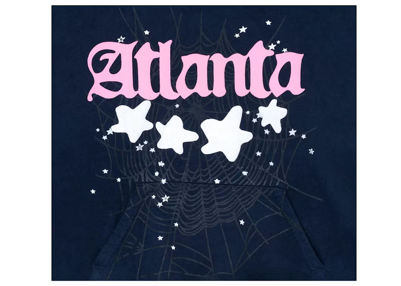 Sp5der Atlanta Hoodie Navy - posterior
