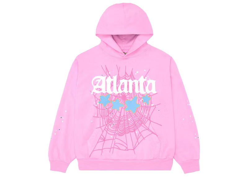Sp5der Atlanta Hoodie Pink - frontal