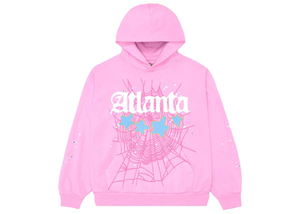 Sp5der Atlanta Hoodie Pink - frontal