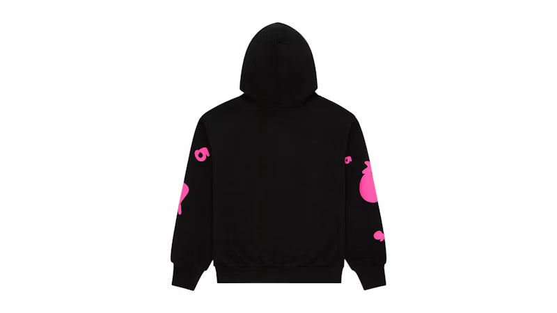 Sp5der Beluga Angel Number Hoodie Black - posterior