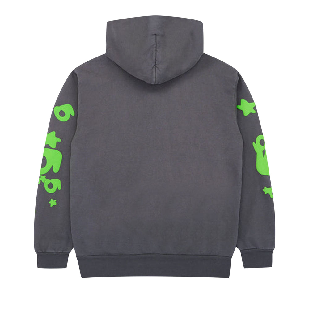 Sp5der Beluga Hoodie 'Slate Grey/Green' - posterior