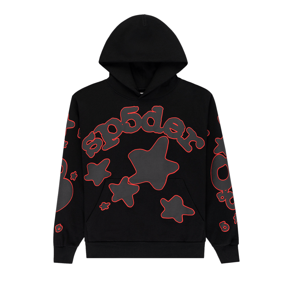 Sp5der Beluga Outline Hoodie 'Black' - frontal