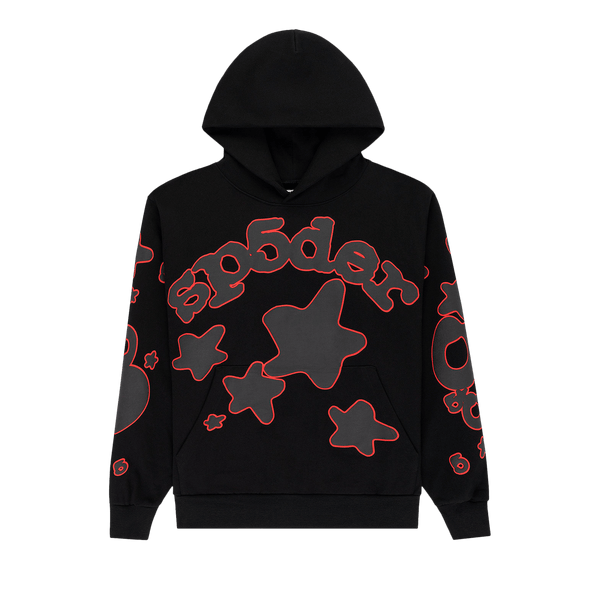 Sp5der Beluga Outline Hoodie 'Black' - frontal