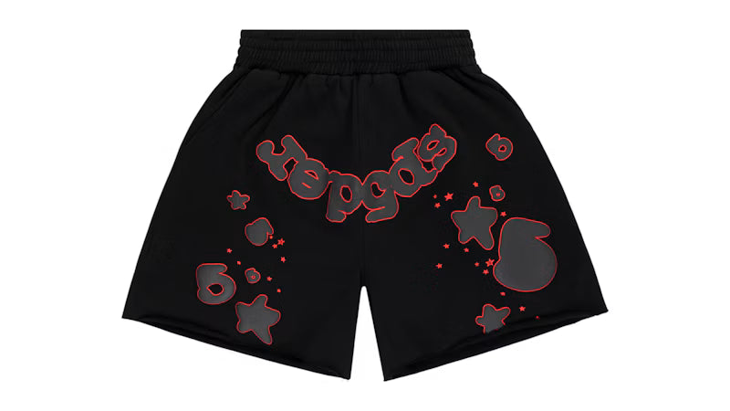 Sp5der Beluga Outline Sweatshort Black - frontal