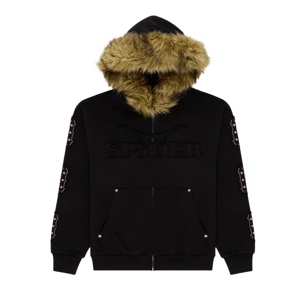 Sp5der Garibaldi Zip Up 'Black' - frontal
