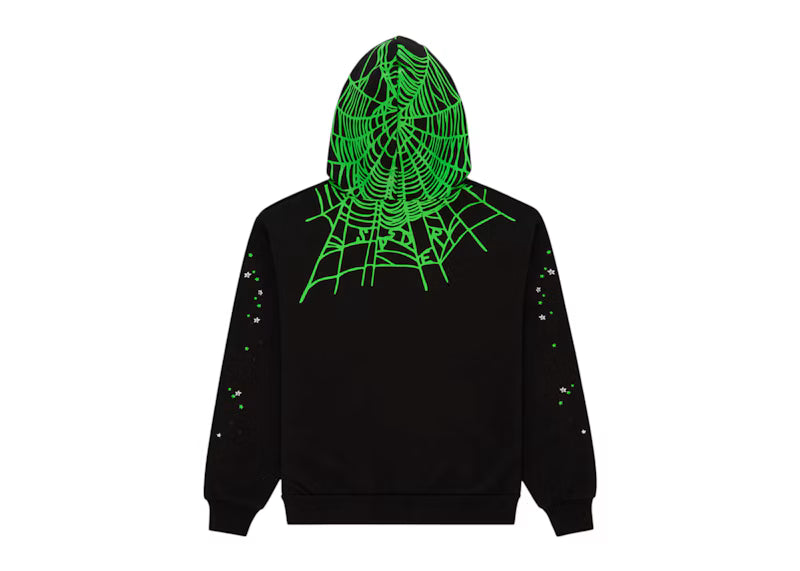 Sp5der Heavy Web Hoodie (FW25) Black - posterior