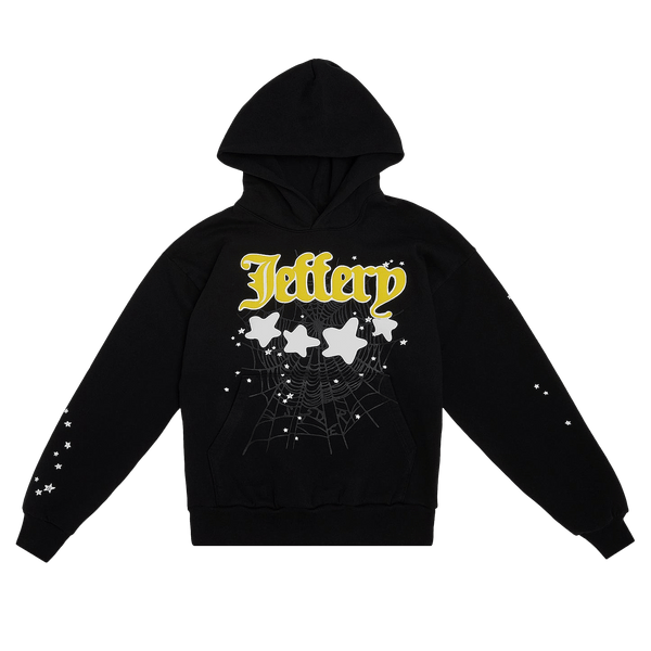 Sp5der Jeffery Hoodie 'Black' - frontal