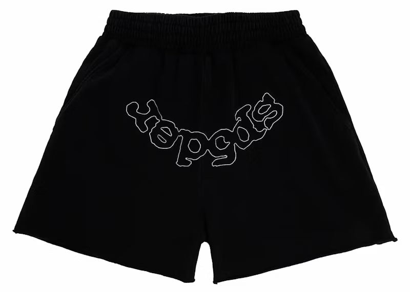 Sp5der OG Logo Embroidered Sweatshort Black
