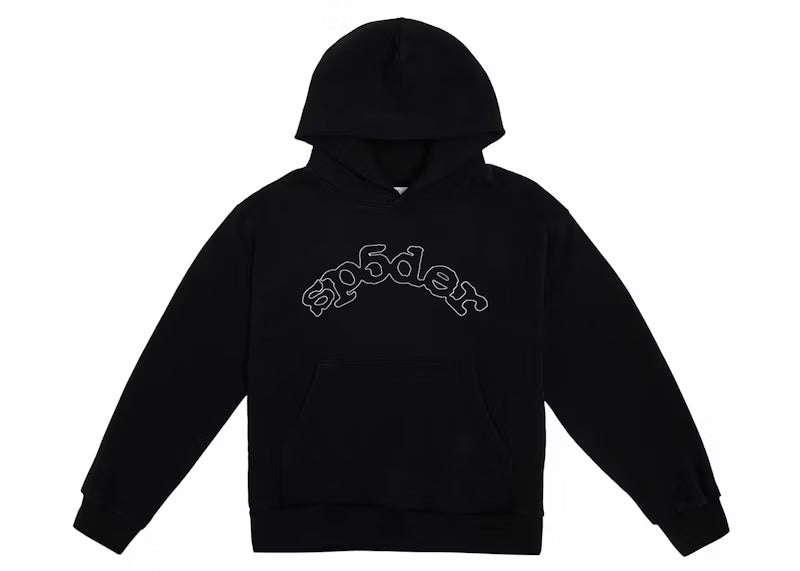 Sp5der OG Logo Hoodie Black - frontal