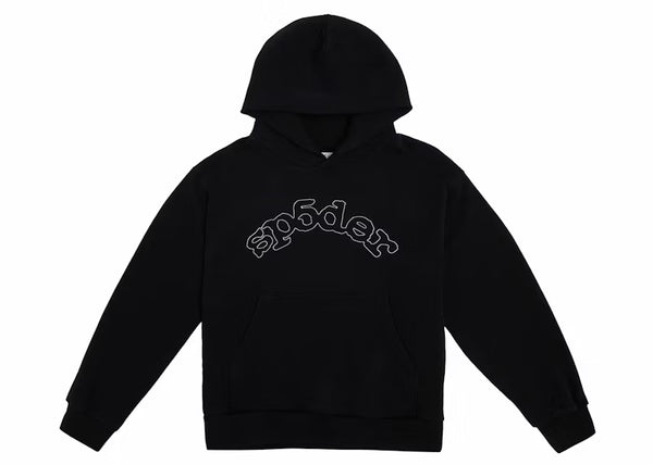 Sp5der OG Logo Hoodie Black - frontal
