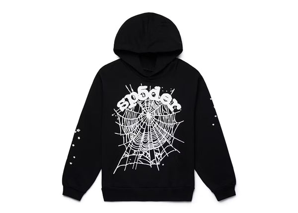 Sp5der OG Web Hoodie Black - frontal