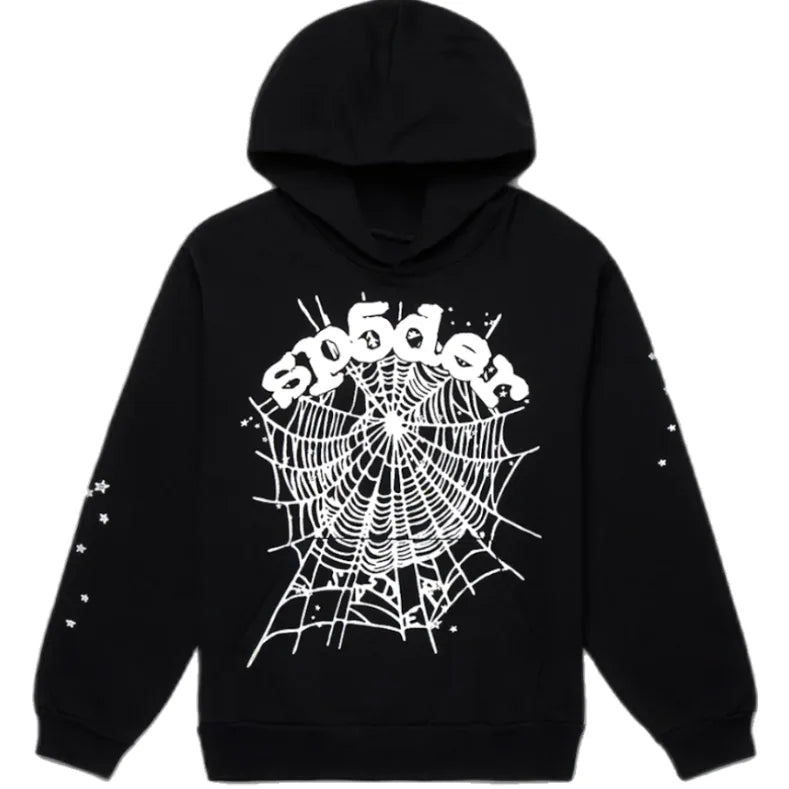 Sp5der OG Web Hoodie 'Black' - frontal