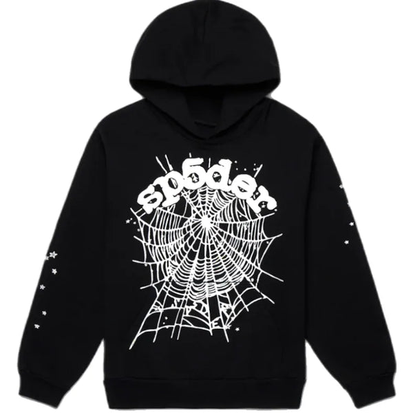 Sp5der OG Web Hoodie 'Black' - frontal